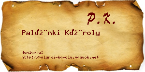 Palánki Károly névjegykártya